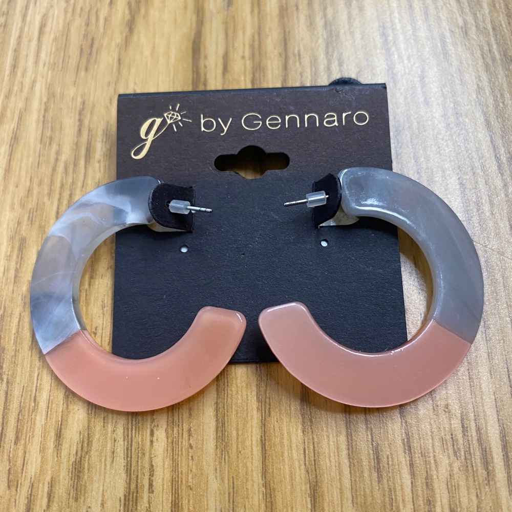 G by Gennaro Two Toned Resin Hoops